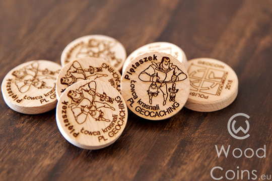 wood geocoins - xwg, cwg, pwg